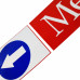 Наклейка №129 светоотражающая 407х86мм MERCEDES стрелка, Левый, Полоски, Красный
