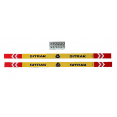 Планка крепления брызговика светоотражающая SITRAK 520 мм, красно-желтая (комплект из 2 шт.) купить