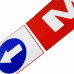 Наклейка №133 светоотражающая 407х86мм М-З стрелка, Левый, Полоски, Красный