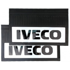 Брызговики 600х370мм "IVECO" (черный) с светоотражающей белой основой купить