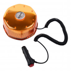 Маяк проблесковый LED 10-30V (Строб, 8-гранный, h=80мм, d-165мм, на магните, в прикур.)