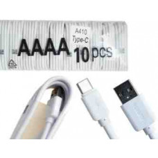 Кабель USB Type-C 1м Белый / Черный АААА