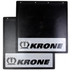 Брызговики 400х400мм "KRONE" (Эмблема с черная надпись) с светоотражающей белой основой