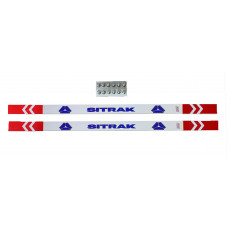 Планка крепления брызговика светоотражающая SITRAK 660 мм, красно-белая (комплект из 2 шт.) купить