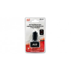 Автомобильное зарядное устройство USB с вольтметром (2 порта, 3.1А) (черный) AVS UC-523