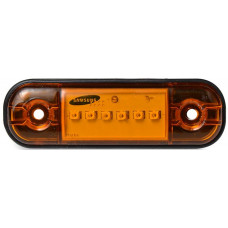 Фонарь маркерный 160 (один ряд) 6LED желтый с прокладкой 12-24V (SAMSUNG)