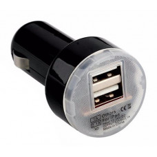 Автомобильное зарядное устройство 2 USB: 1A, 1А