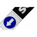Наклейка №115 светоотражающая 407х86мм SCHMITZ стрелка, Левый, Полоски, Черный
