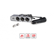 Разветвитель прикуривателя AVS 12-24 (на 3 выхода+USB) CS314U купить