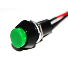 Выключатель 2-х контактный без фиксации, с проводом, зеленый купить