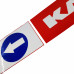 Наклейка №150 светоотражающая 407х86мм К-З стрелка, Левый, Полоски, Красный