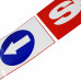 Наклейка №110 светоотражающая 407х86мм SCANIA стрелка, Левый, Полоски, Красный
