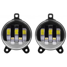 Фара противотуманная LED 50W Г-ль (универс.), 12-24V, d=90мм, Белый+Желтый к-т купить