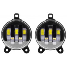 Фара противотуманная LED 50W Г-ль (универс.), 12-24V, d=90мм, Белый+Желтый к-т