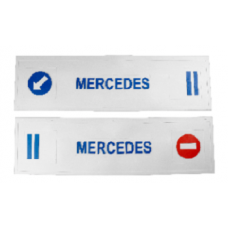 Брызговики длинномер 1200х350мм из 2-х частей (белая резина) MERCEDES (стрелка) синий купить