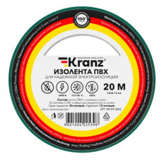 Изолента Kranz 15мм 20м зеленая /10 купить