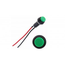 Выключатель 2-х контактный с фиксацией, с проводом, зеленый