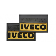 Брызговики 600х370мм (IVECO) желтая основа объемный текст LUX