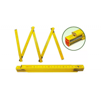 Линейка деревянная складная с желтым покрытием, L=1м