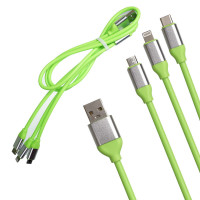 Кабель USB 1,2м 3в1 Lightning + Micro + Type-C купить